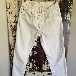 Red Engine Hot Rod white jeans.